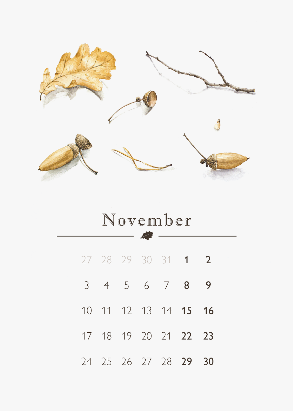 ноябрь, календарь