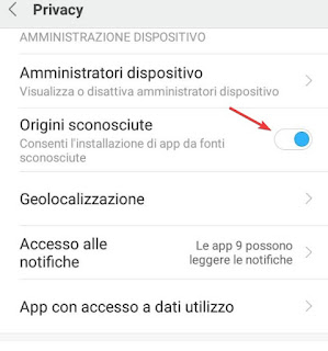 Origini sconosciute Sorgenti sconosciute Android