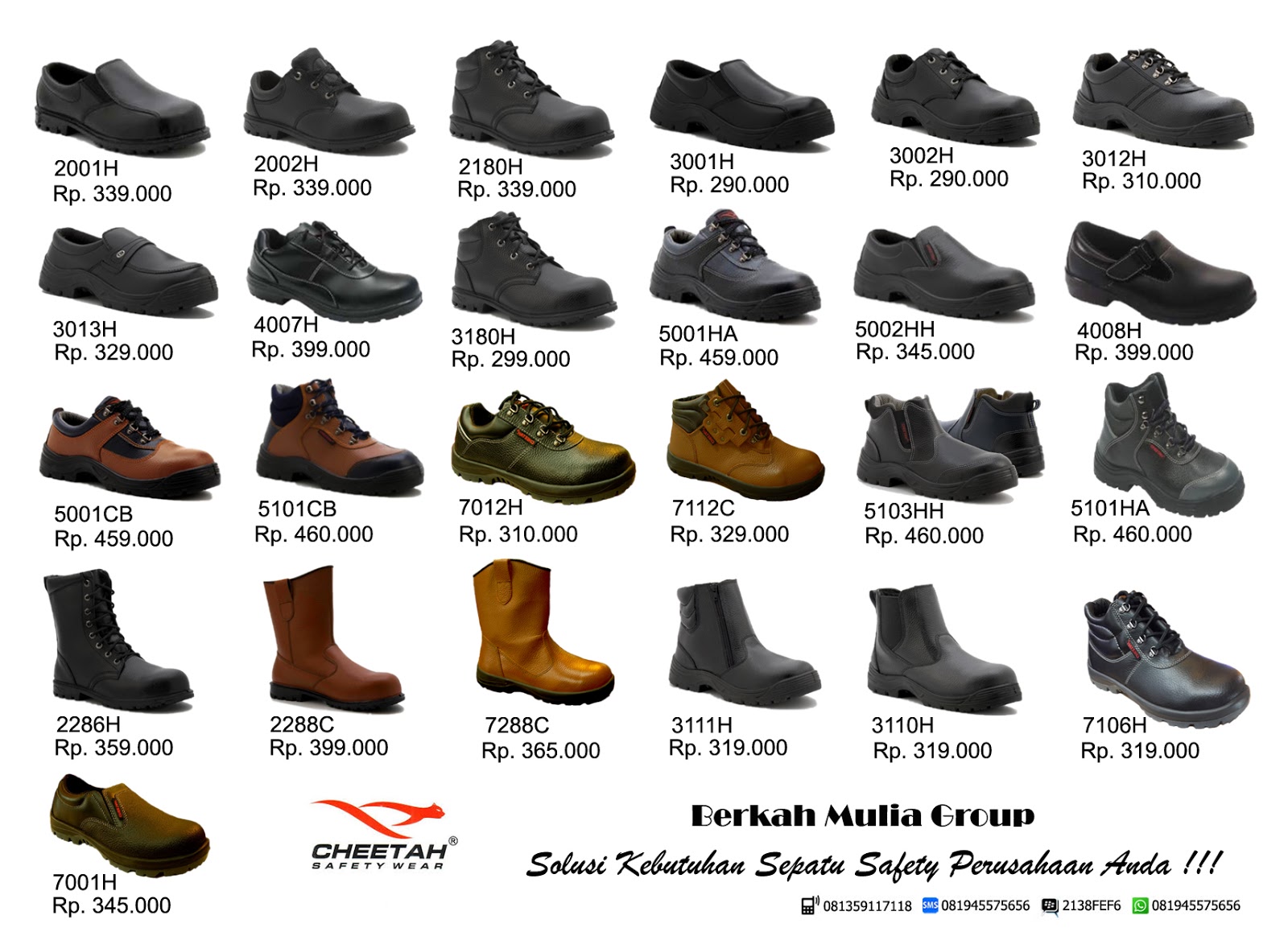 Jual Sepatu Safety Murah Cikarang Bekasi: Sepatu safety Cheetah Murah