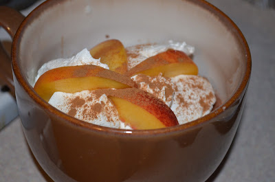 3 2 1 Cake topped with cool whip, peaches and cinnamon Photo by Trisha FIeld