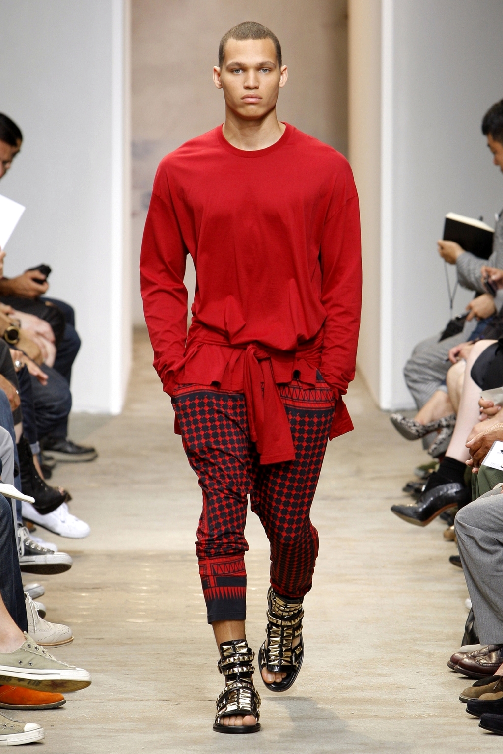 man wearing gladiator sandals