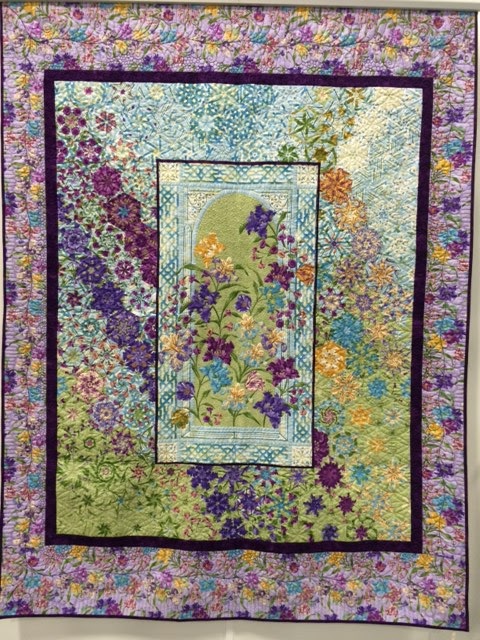Inspired by Fabric: Garden Rendezvous Hexified Panel Quilt