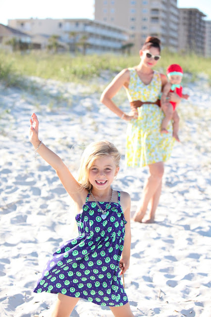Fashion can make you feel good Amy West and daughters enjoying a day at the beach