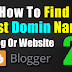 How To Find Best Domin Name For Blog Or Website