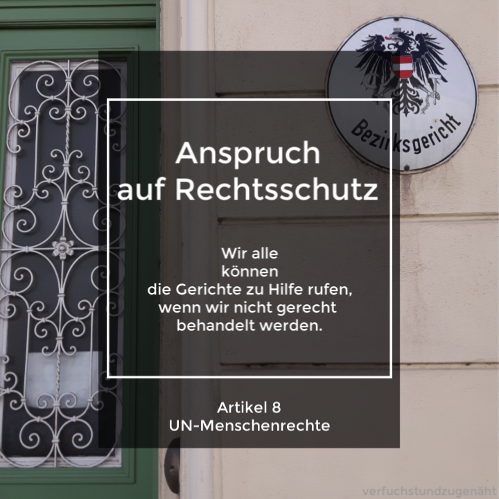Artikel 8 der Menschenrechte verfuchstundzugenäht