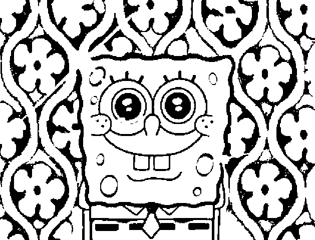 Spongebob Coloring Pages Batik Be Careful To Spongebob Coloring In This Picture Because The Background Is A Batik At Time Let Your Imagination Create More Life