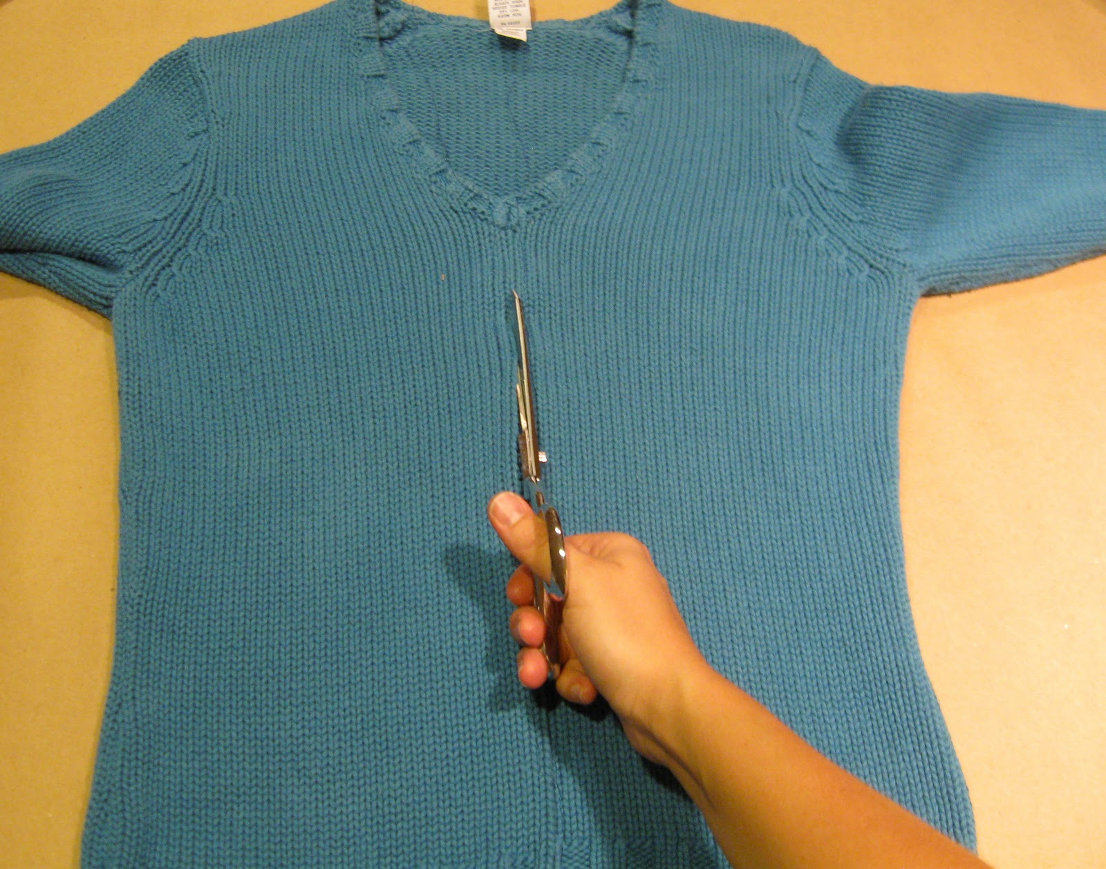 SophiaFredricka DIY Pullover Sweater into a Cardigan