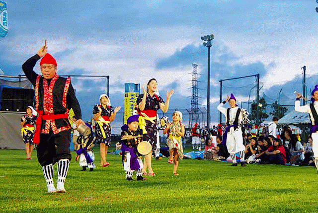 family, evening, Eisa, dancing,festival,Japan