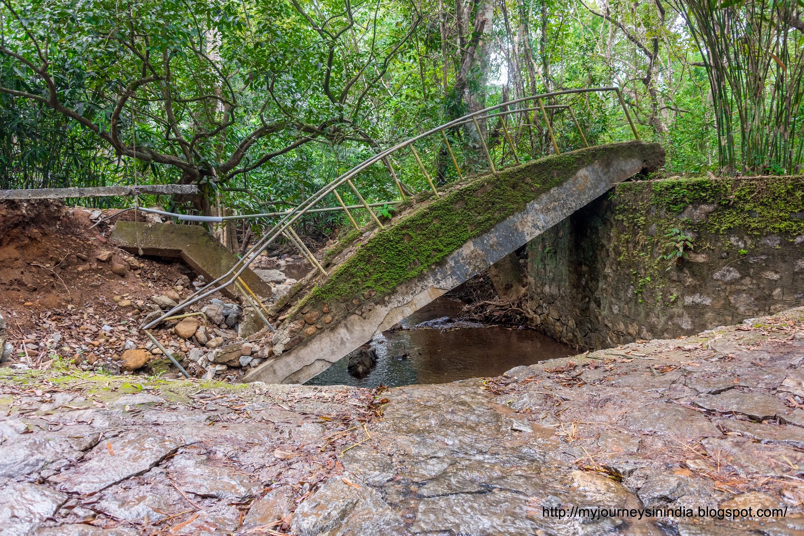 Broken Bridge On the way to Meenmutti Falls Broken Bridge On the way to Meenmutti Falls