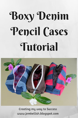 Boxy Denim Pencil Cases