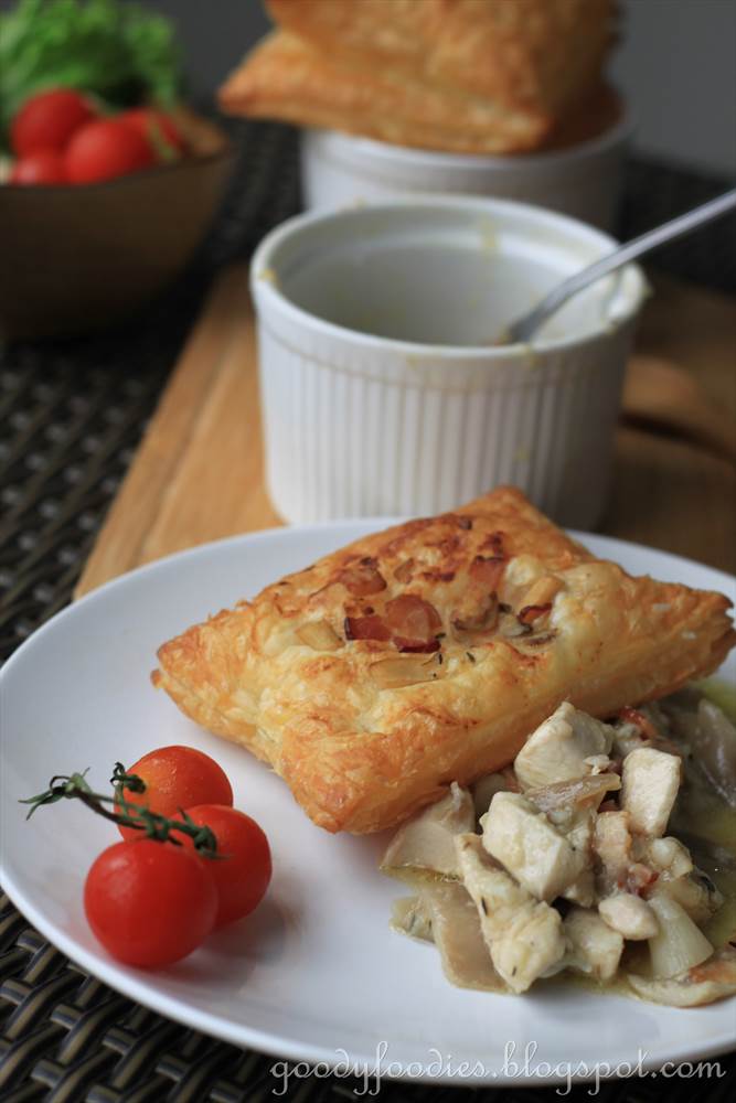 GoodyFoodies Recipe Chicken, mushroom and bacon pie (Nigella Lawson)