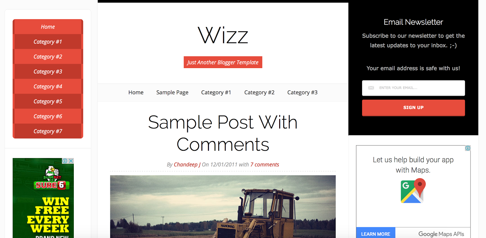 Wizz - A Responsive blogger template
