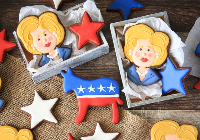 How to make decorated cookies that look like Hillary Clinton!