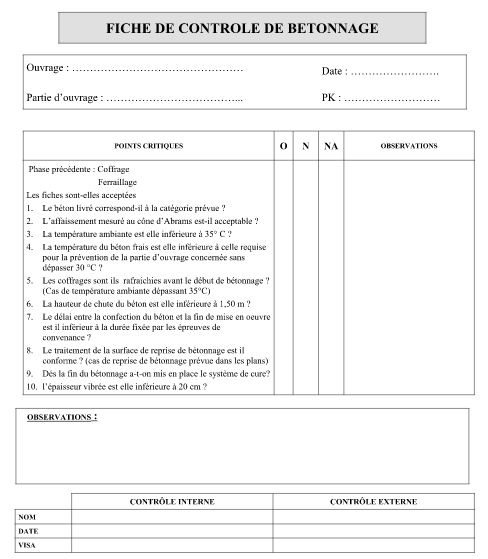 Fiche De Controle