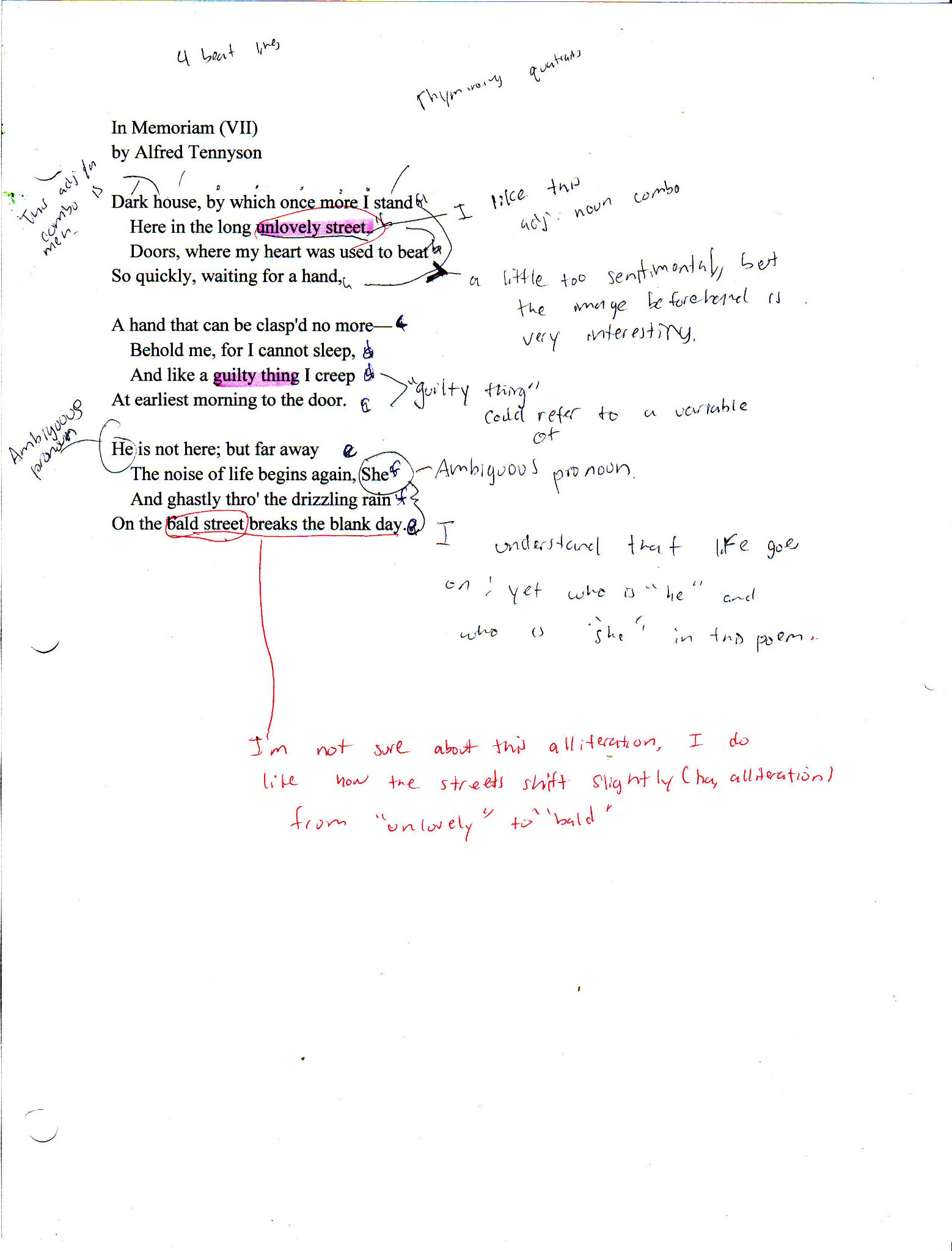 Analysis of "In Memoriam (VII)" by Alfred Tennyson