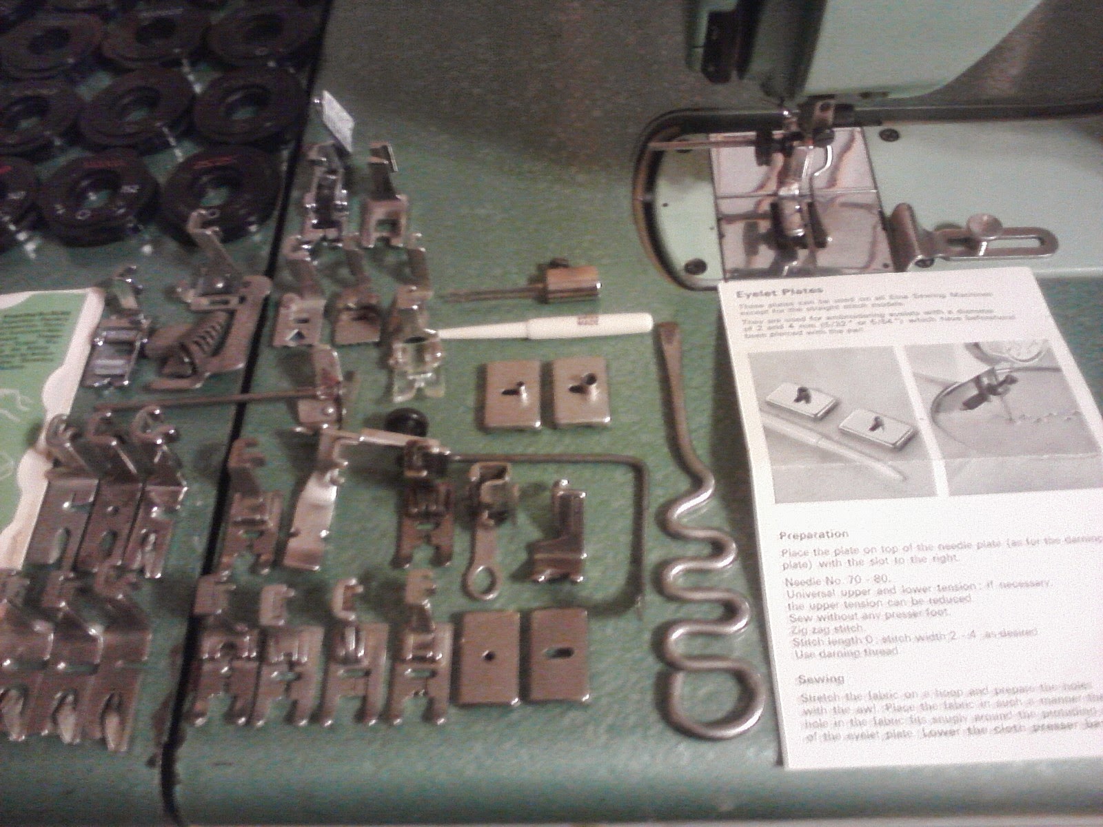 VINTAGE SEWING MACHINES VINTAGE ELNA SUPERMATIC SEWING MACHINE FEET