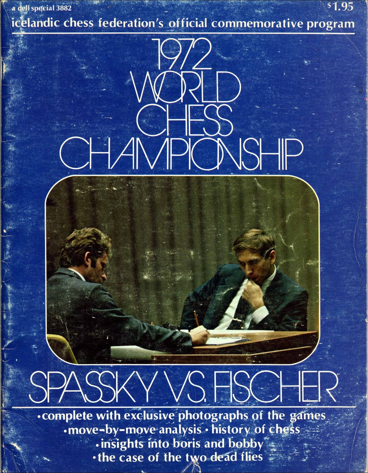 ORIGINAL 1972 WORLD CHESS CHAMPIONSHIP MATCH POSTCARD BORIS SPASSKY VS  BOBBY FISCHER