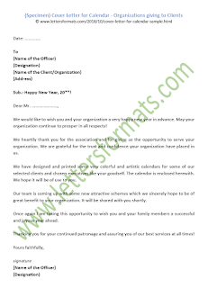 Cover Letter for New Calendar from an Organization to its Clients Cover Letter for New Calendar from an Organization to its Clients