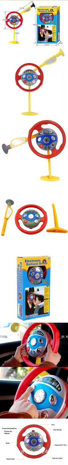 electronic backseat driver steering wheel toy
