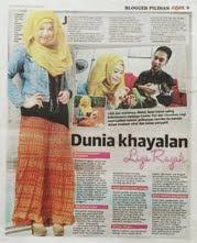 Utusan Malaysia 31/08/2013 - Blogger Pilihan Citra Orang Muda