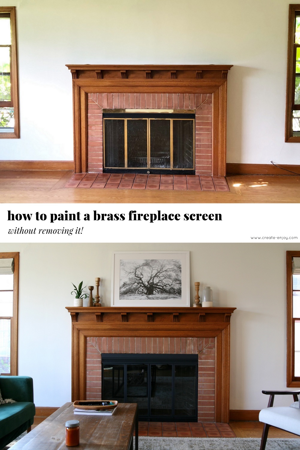 How To Paint A Brass Fireplace Screen, Paint Fireplace Doors Brass