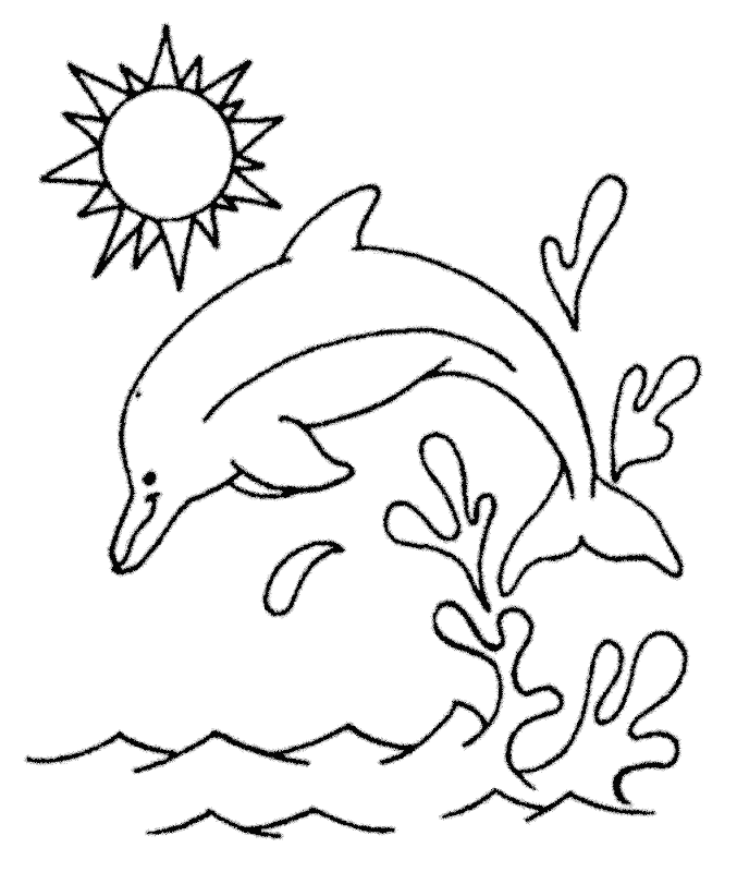 Mewarnai Gambar Sketsa Lumba-Lumba Untuk TK da PAUD | Mewarnai Gambar