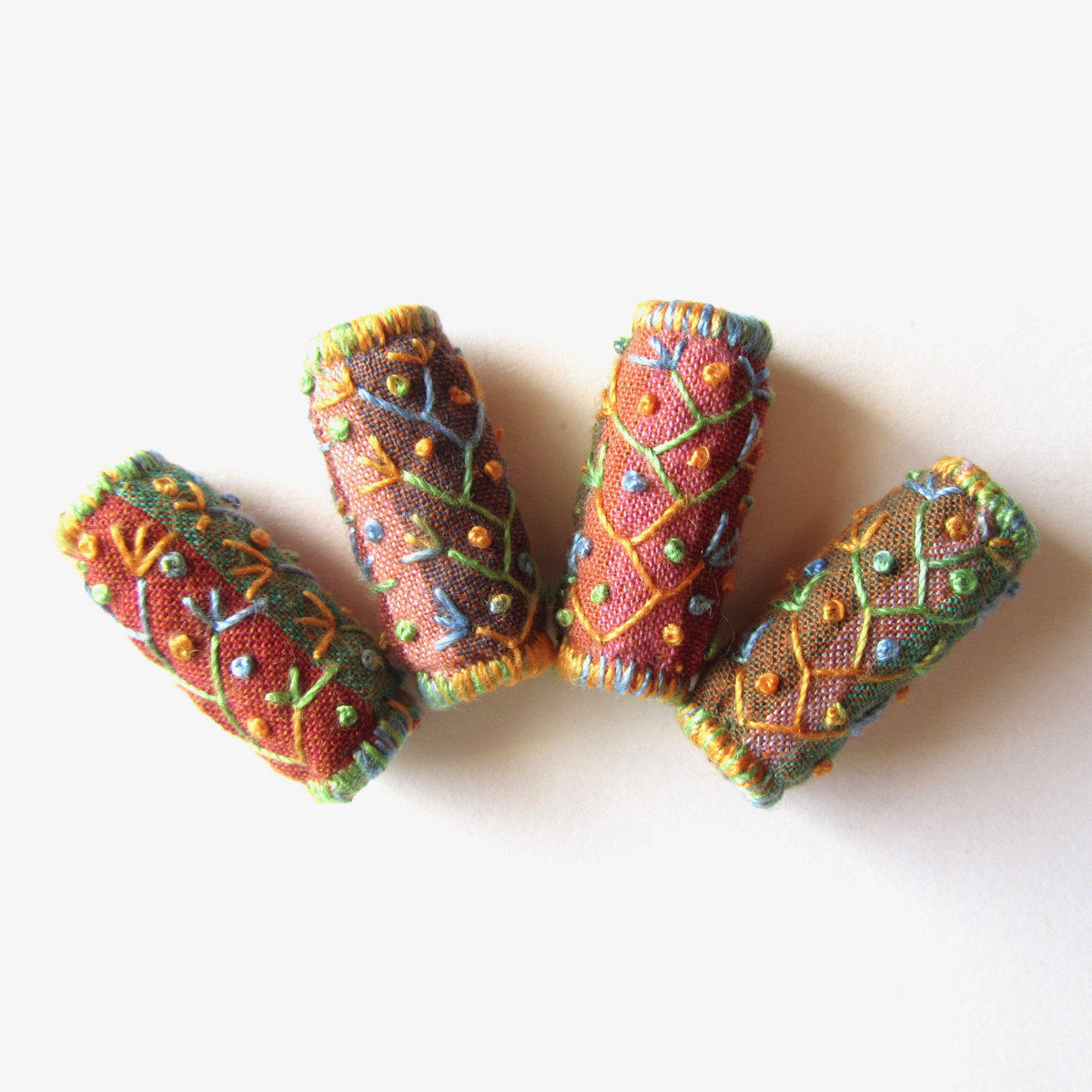 The Silly BooDilly Fabric Beads 1, 2, 3, and 4