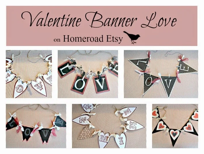 Valentine's day banners and garland www.homeroad.net