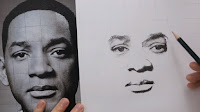 hollywood actor, will smith, drawing, starting stage