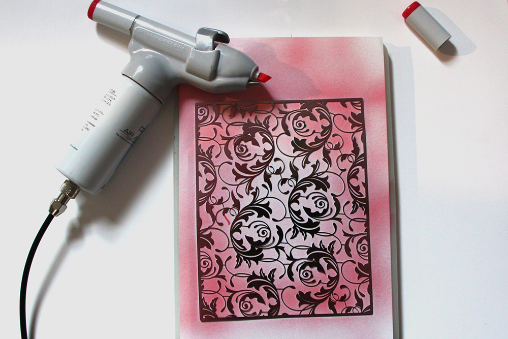 Wedding Card with Copic Markers and Airbrushing