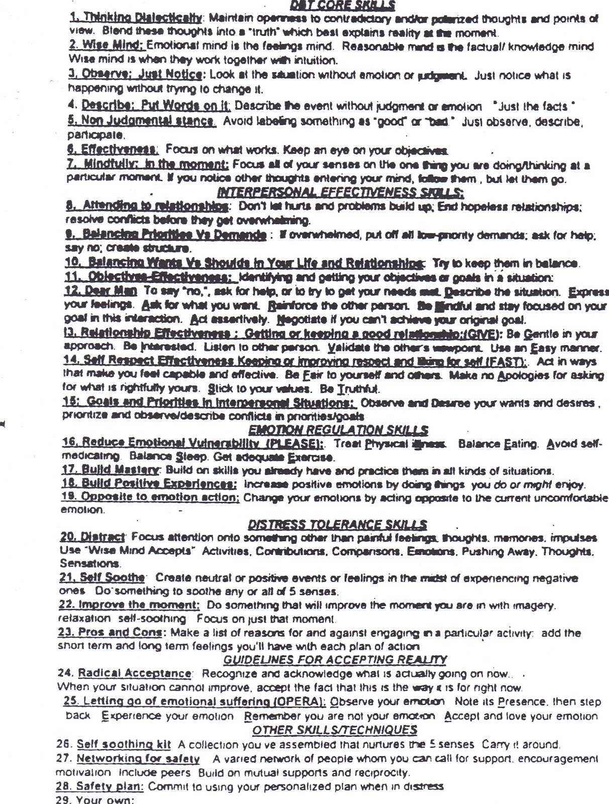 Printable dbt skills cheat sheet