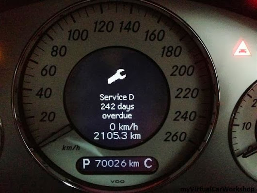 Mercedes E-class service interval reset.