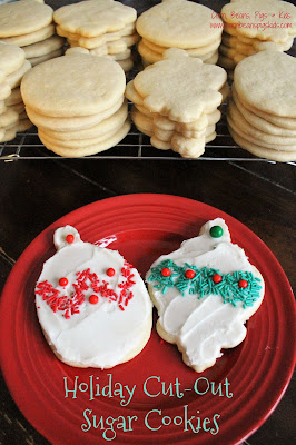 Holiday Cut-Out Sugar Cookies - perfect for Christmas or Valentines, soft and easy to cut and decorate #sponsored #ChristmasCookiesWeek #ChristmasCookies
