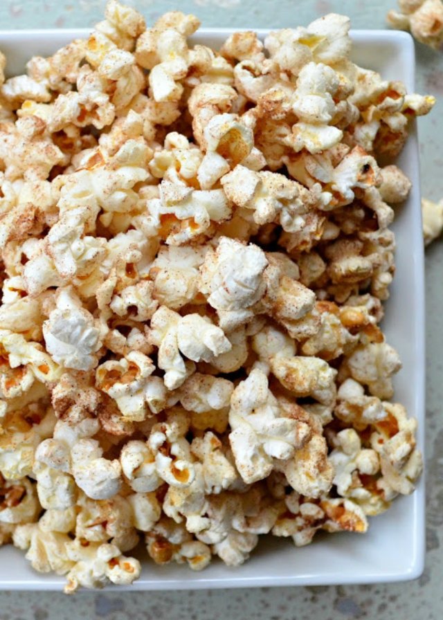 Cinnamon Sugar Popcorn recipe is an easy to make snack or dessert from Serena Bakes Simply From Scratch.