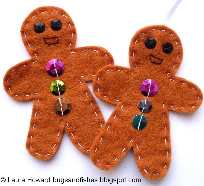 Bugs and Fishes by Lupin How To Sew Easy Felt Gingerbread Men