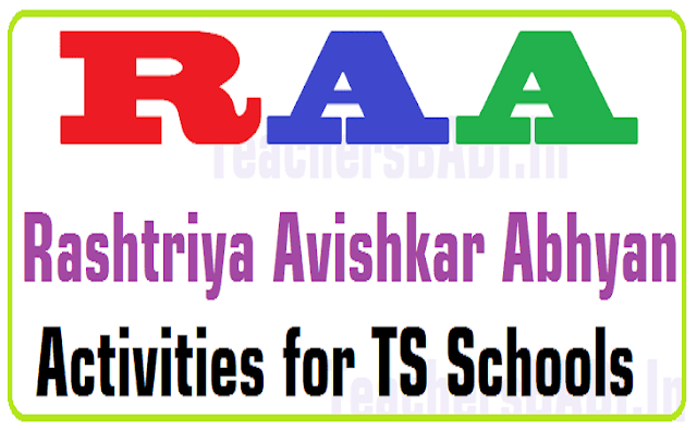 Rashtriya AvishkarAbhyan (RAA) Activities for TS Schools 2016-17 Rashtriya AvishkarAbhyan,RAA,Activities,TS Schools