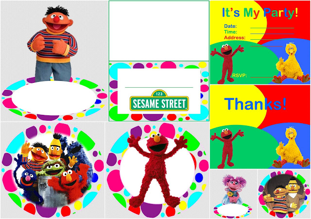 Plaza Sésamo: Kit con Puntos de Colores para Imprimir Gratis. Plaza Sésamo: Kit con Puntos de Colores para Imprimir Gratis.