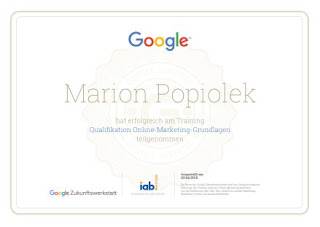 Google Zukunftswerkstatt Zertifikat MPopiolek Online-Marketing-Grundlagen
