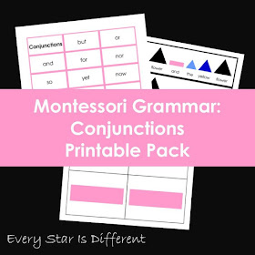 Montessori Grammar: Conjunction Printable Pack