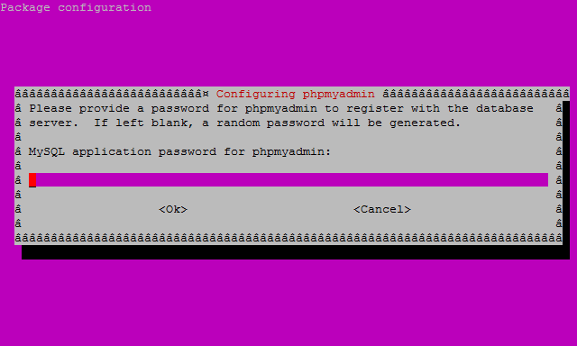 phpmyadmin  password confirm