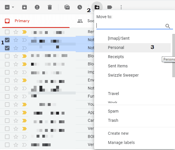 Move emails to a label