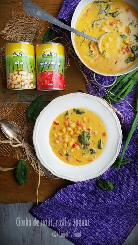 Ciorba de naut cu rosii si spanac
