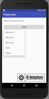 Popup Menu Share Option in Android Tutorials