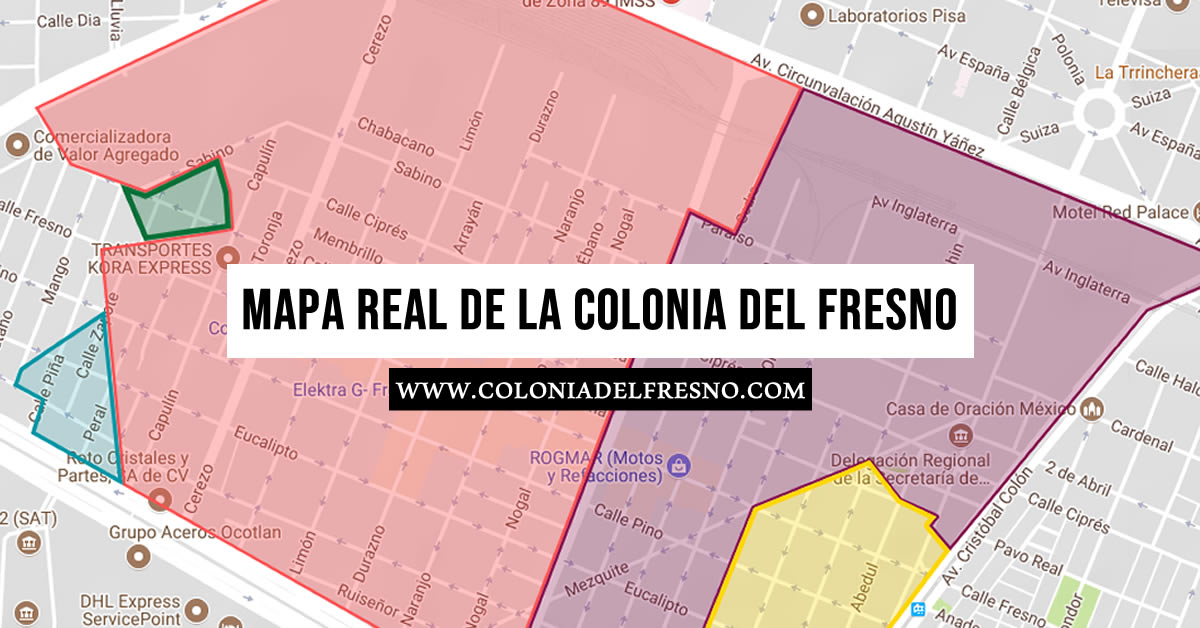 Mapa Real De La Colonia Del Fresno Primera y Segunda Sección Mapa Real De La Colonia Del Fresno Primera y Segunda Sección