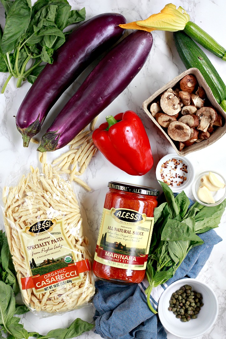 Easy one pot pasta recipe Ingredients for an easy summer vegetable pasta marinara