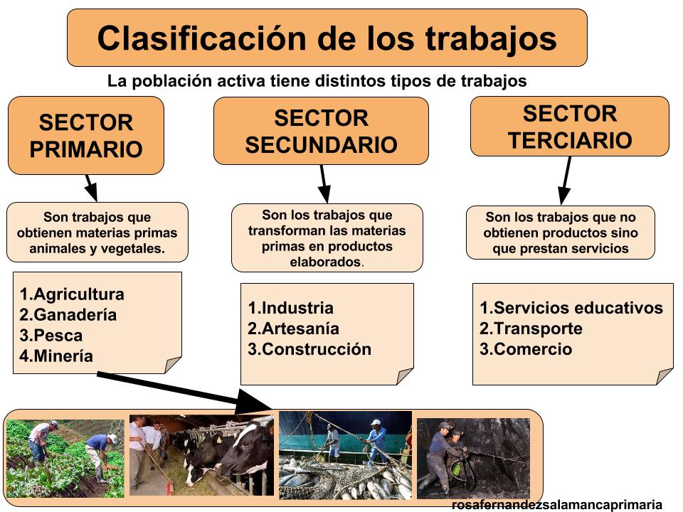 Maestra de Primaria El trabajo. Sector primario, secundario y terciario. Maestra de Primaria El trabajo. Sector primario, secundario y terciario.