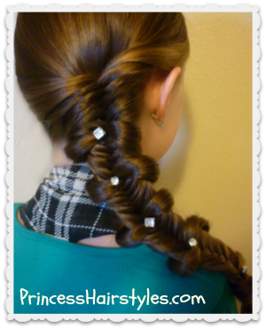fishtail bow tie side braid hairstyle