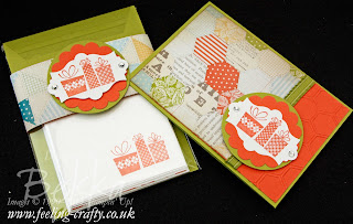 Patterned Party Note Card Set by Stampin' Up! Demonstrator Bekka Prideaux for a Card Class - check out her fun Card Making Classes