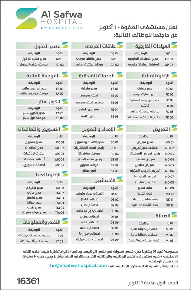 وظائف اهرام الجمعة اليوم 26 اكتوبر 2018 اعلانات مبوبة