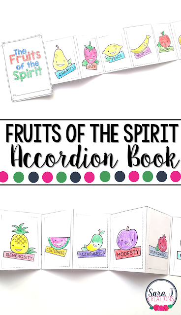 The Fruits of the Spirit  Mini Book is the perfect activity for teaching kids about the Catholic Fruits of the Spirit - charity, joy, peace, patience, kindness, goodness, generosity, gentleness, faithfulness, modesty, self-control and chastity